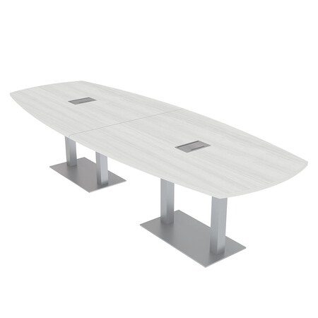 Skutchi Designs 45 in W, 145 in L, 29 in H, Engineered Wood Top, White HAR-ABOT-46X143-DOU-ELEC-WHCYPRESS